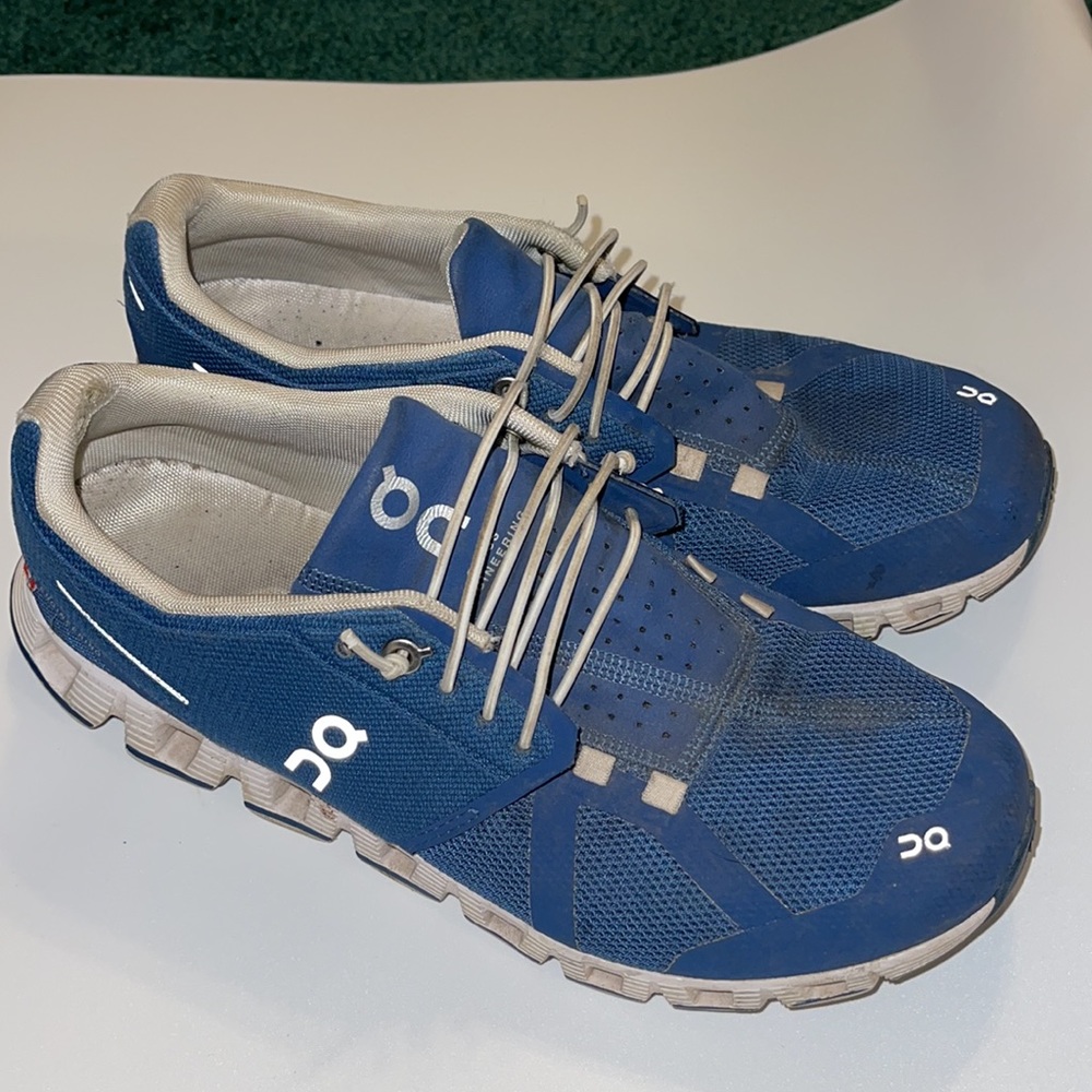On Running Blue White Athletic Shoes - Picture 7 of 7